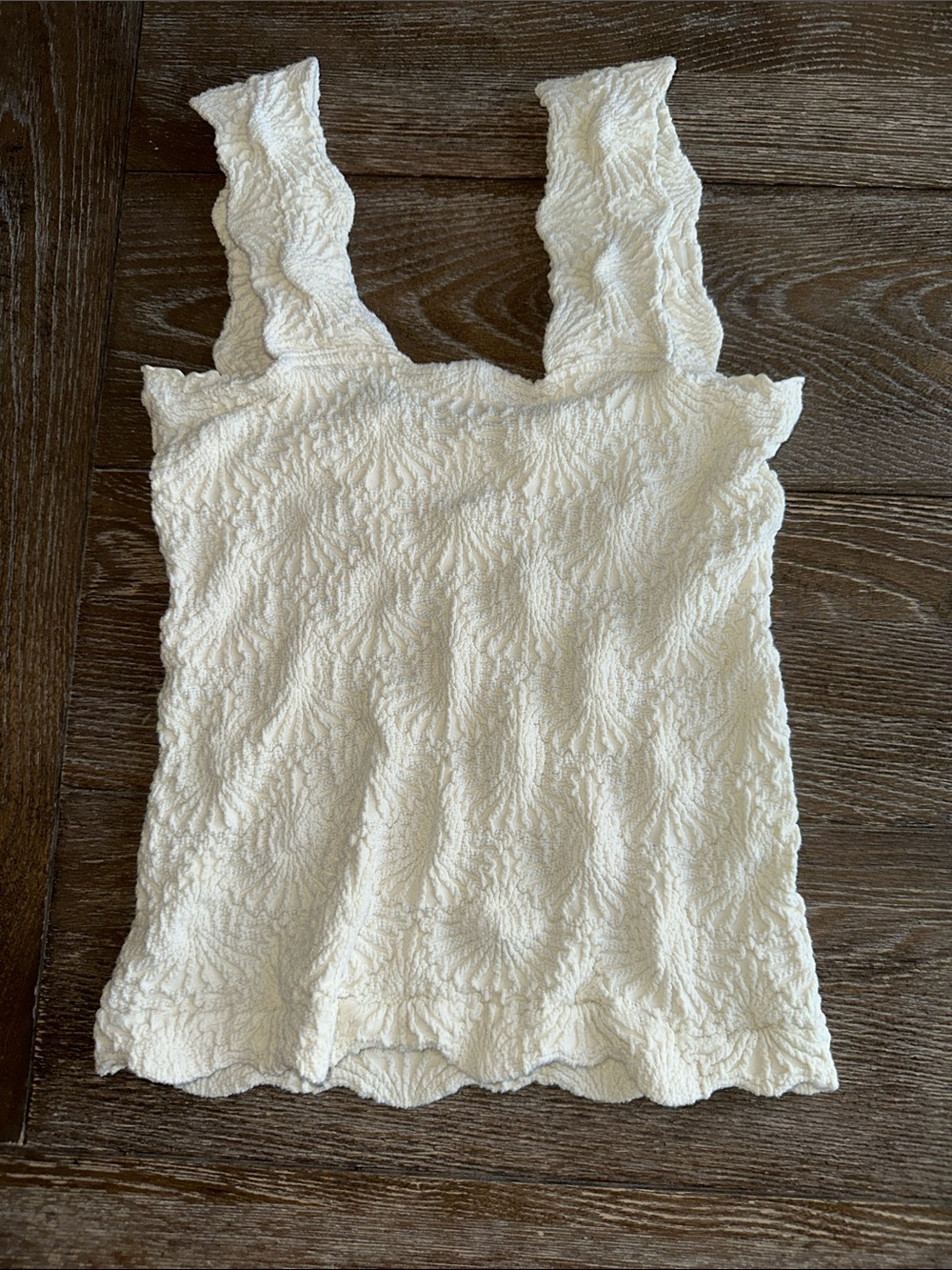 Cream Textured Square-Neck Tank Top - Women - Picture 2 of 2